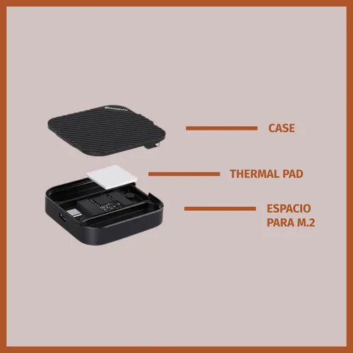 Carry Disk Magnético M2 Nvme Minisopuru Usb C Ssd 10gbps Gris Oscuro - Imagen 4