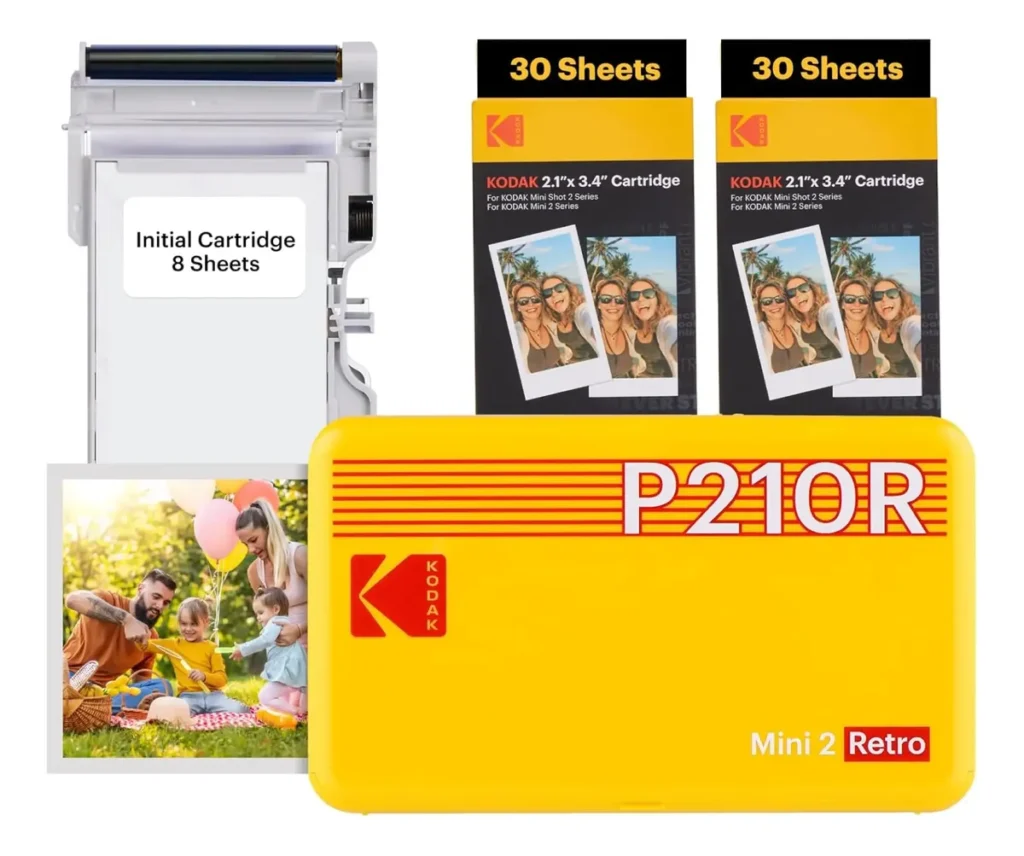 Kodak Mini 2 Retro 4Pass Impresora Bluetooth Amarilla