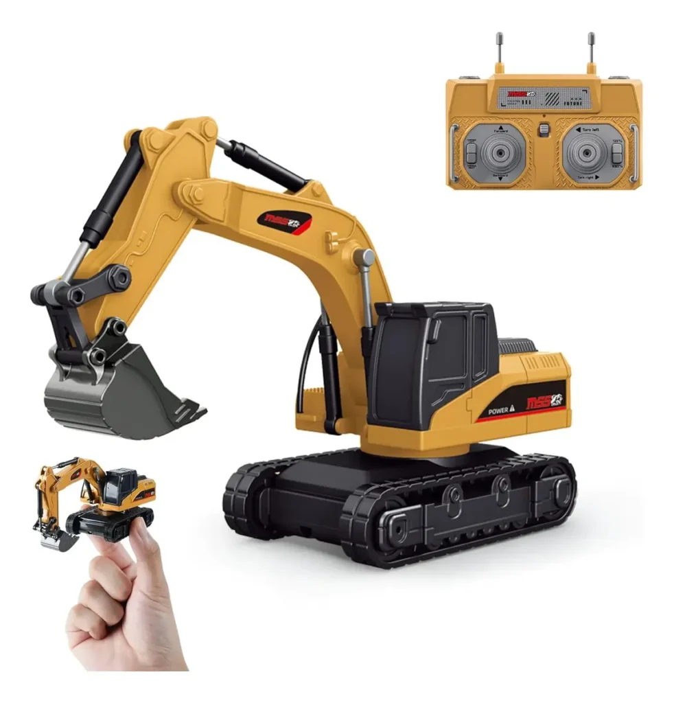 Mini Excavadora Control Remoto Escala 1/64 Naranja