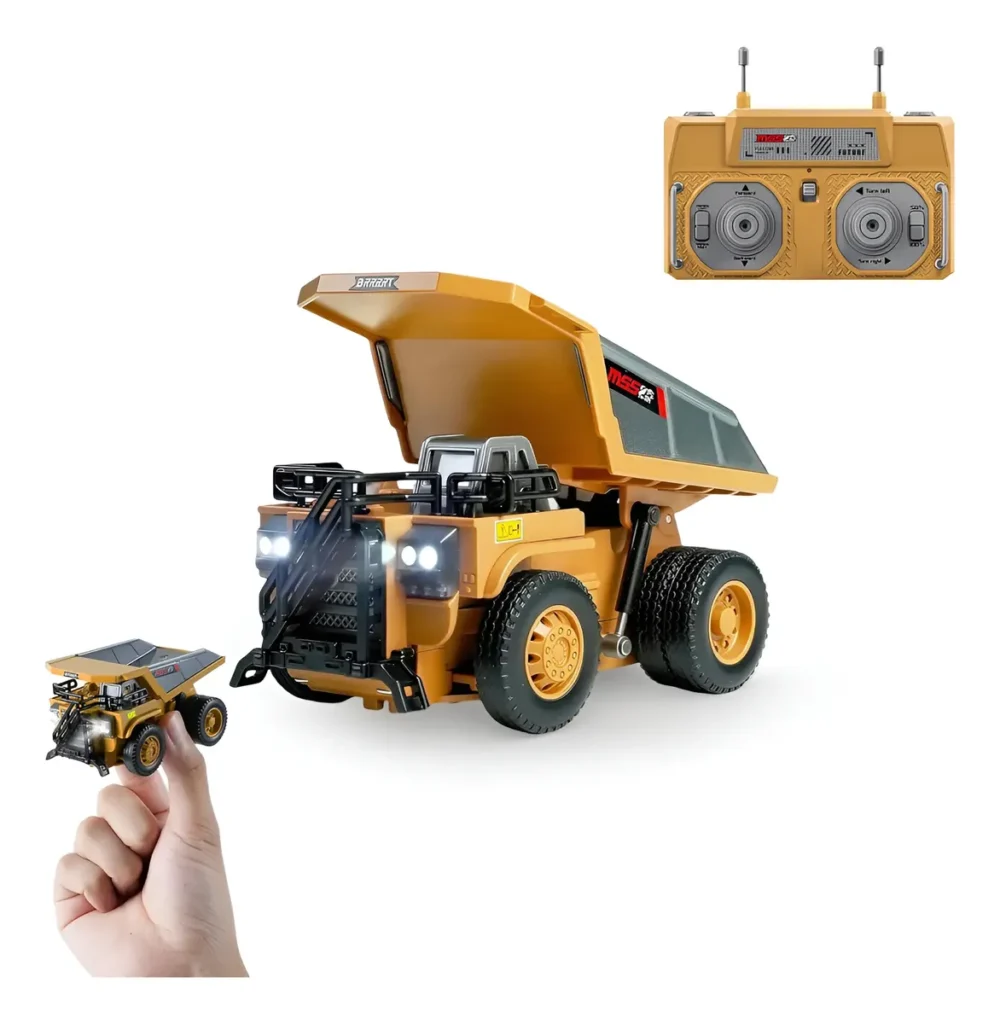 Mini Volquete A Control Remoto Escala 1/64 Producto Viral Naranja
