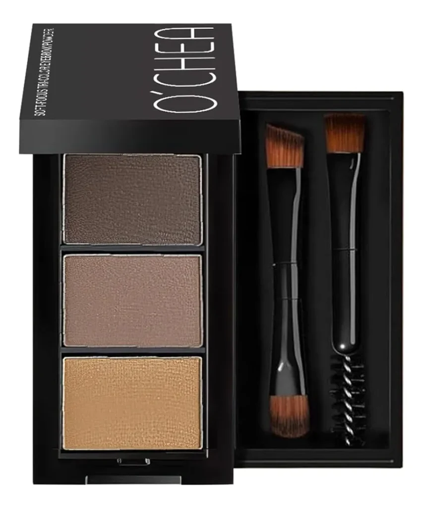 Polvo Para Cejas Ocheal 3 Tonos Waterproof Con Brochas