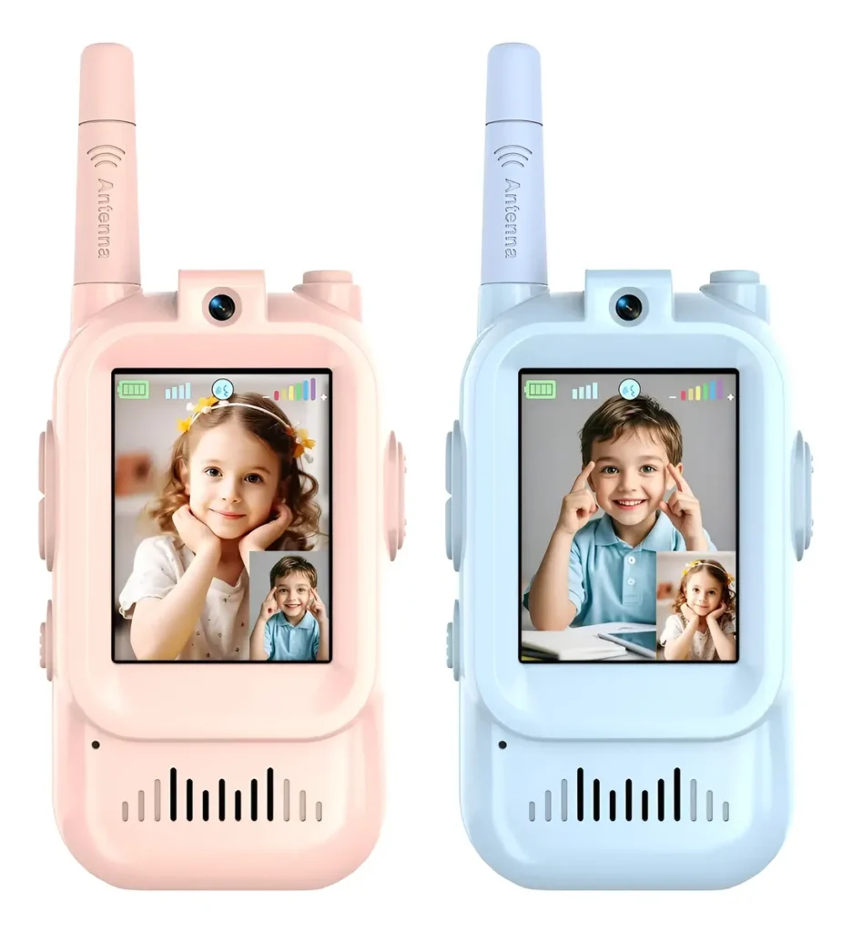 Walkie Talkies De Video Para Niños, Paquete De 2 Intercomu. Color Negro