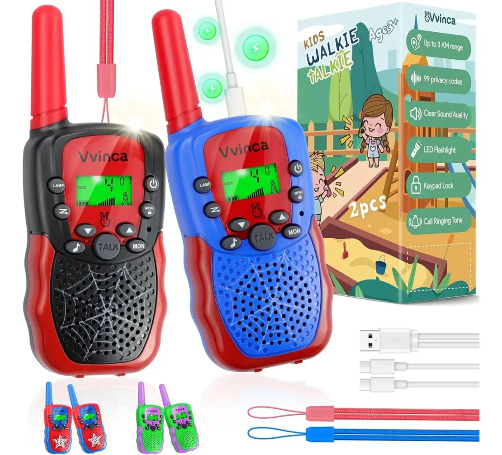 Walkie Talkies Para Niños Usb C Recargable Con Canales 3km