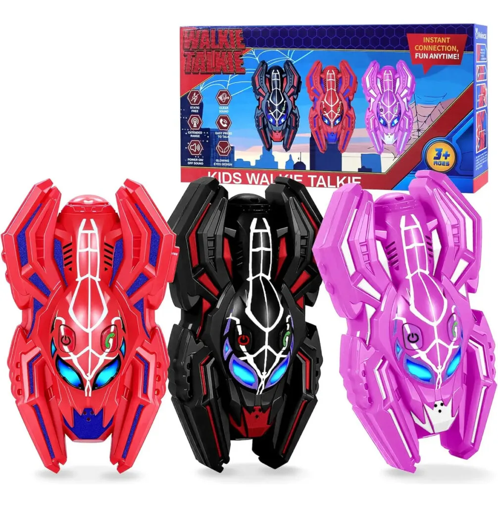 Walkie Talkies Vvinca Araña Paquete De 3 Radios 3 Colores